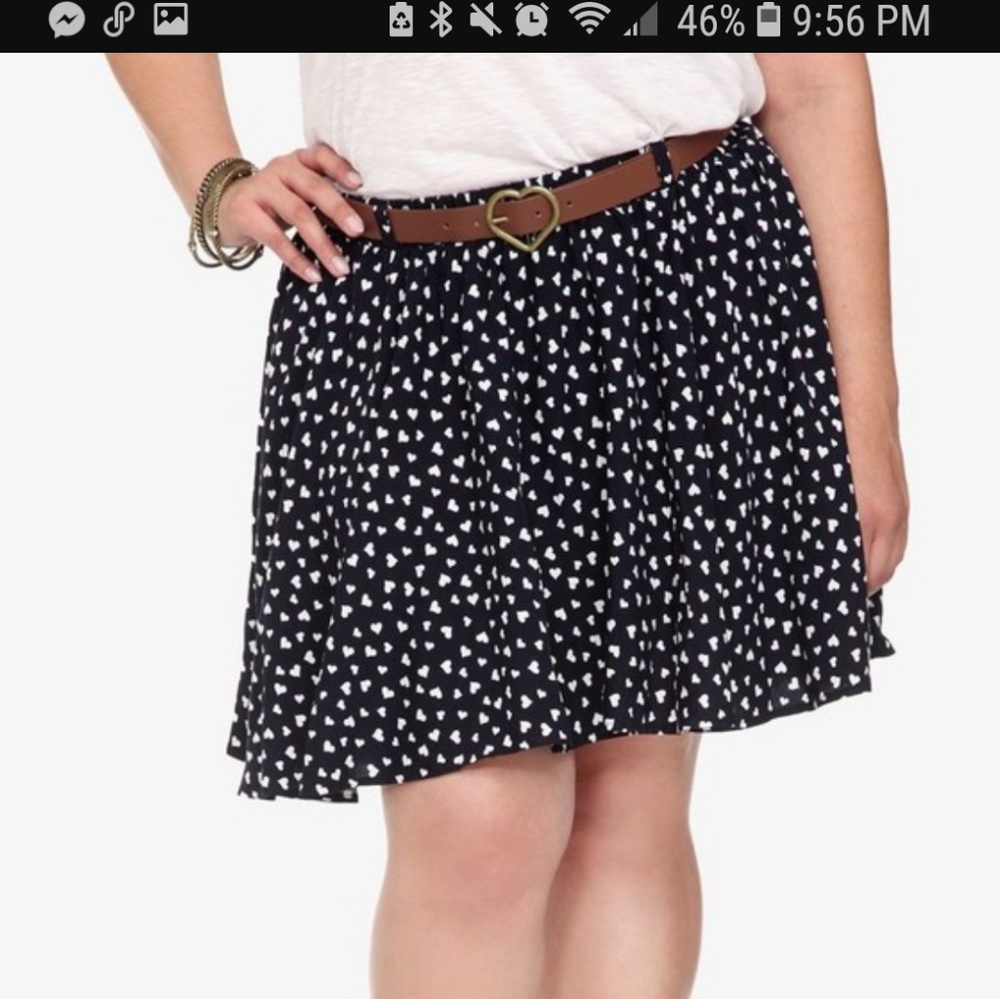 Heart print skater skirt